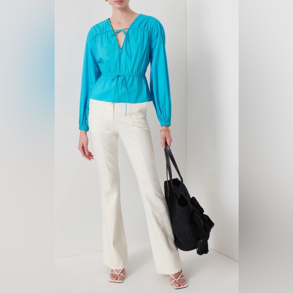 Derek Lam‎ | Breanna Long Sleeve Gathered Top - Picture 3 of 9
